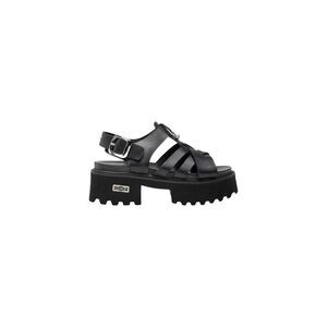 Cult Black Leather Platform Women's Sandals